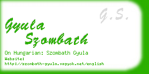 gyula szombath business card